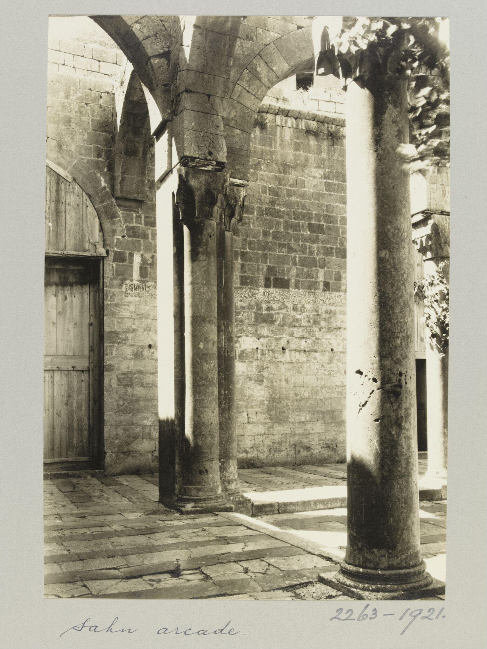 Southeast corner of courtyard in Madrasa al-Firdaws, Aleppo