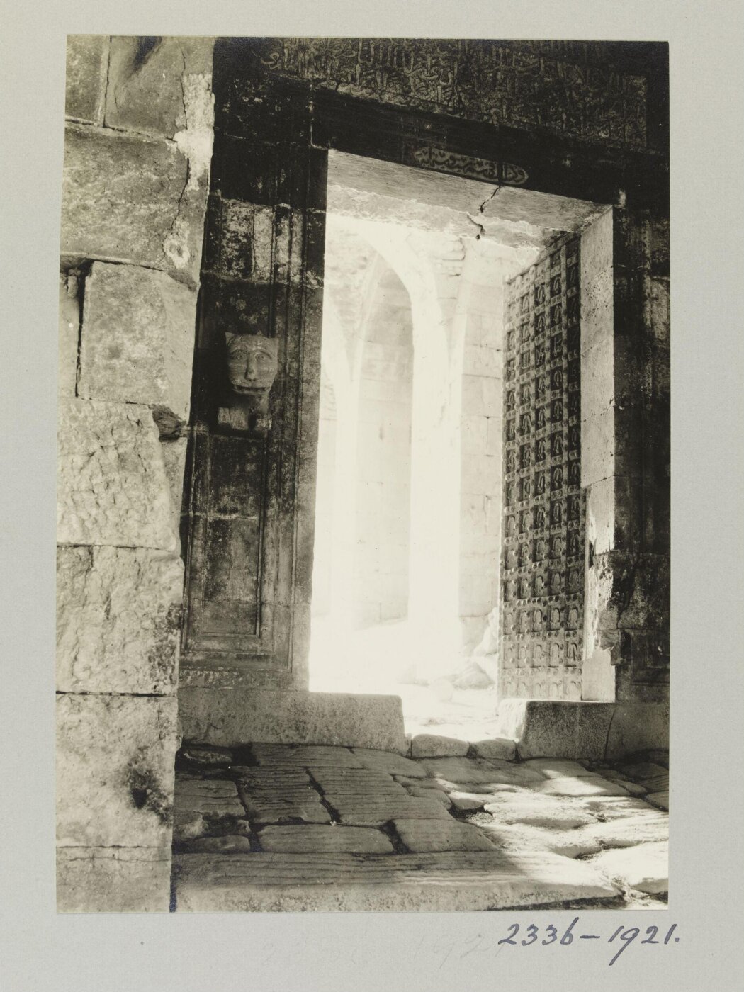 K.A.C. Creswell, Iron gate of Mamluk Sultan al-Zahir Baybars in main entrance tower in Citadel, Aleppo