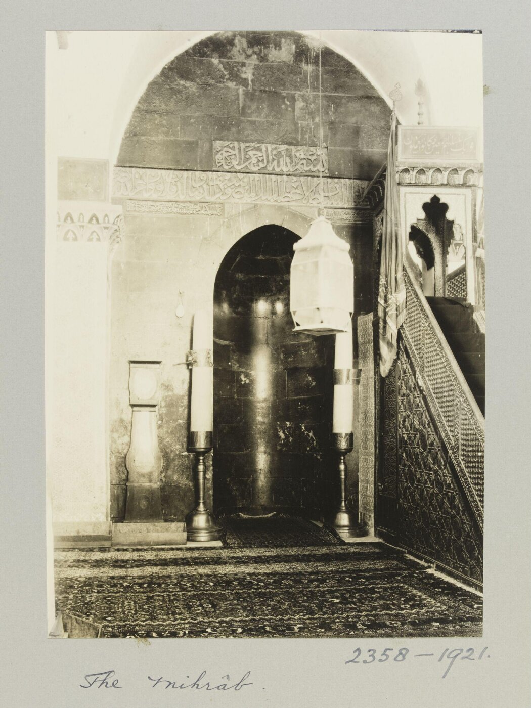 K.A.C. Creswell, Mihrab and minbar of Umayyad Mosque, Aleppo