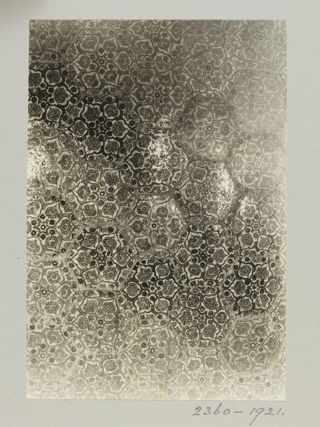 K.A.C. Creswell, Hexagonal tiles by mihrab in Umayyad Mosque, Aleppo test