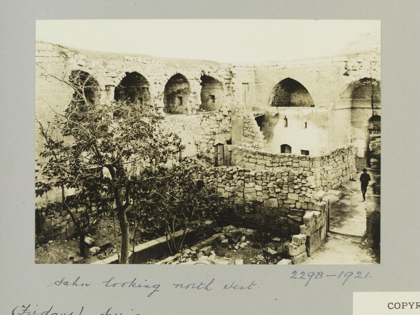 K.A.C. Creswell, View from courtyard of Madrasa al-Zahiriyya, Aleppo