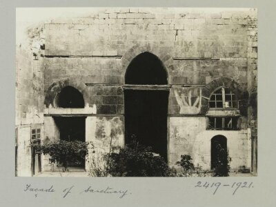 Façade of santuary from courtyard in Khanqah al-Farafra, Aleppo