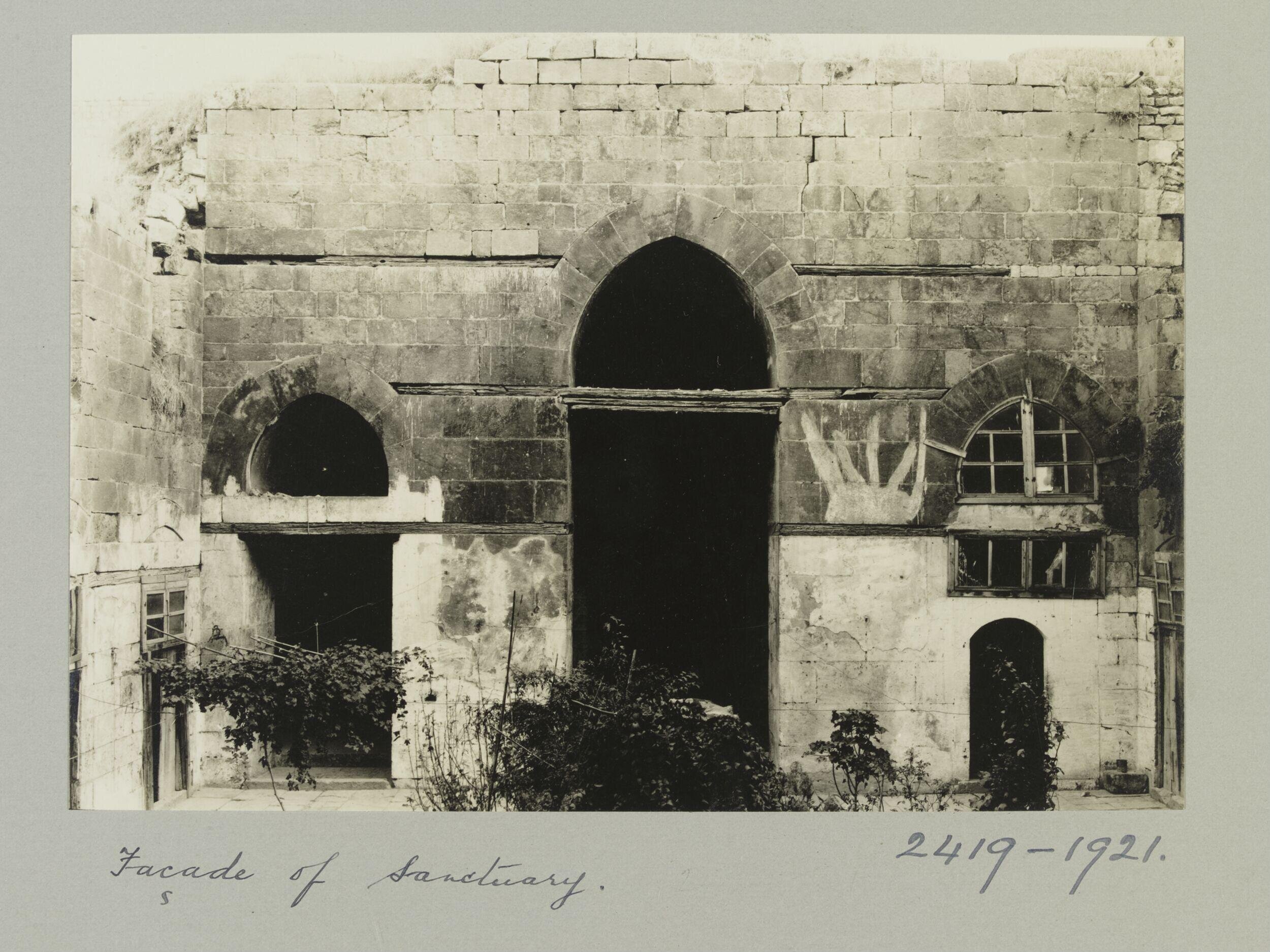 Façade of santuary from courtyard in Khanqah al-Farafra, Aleppo