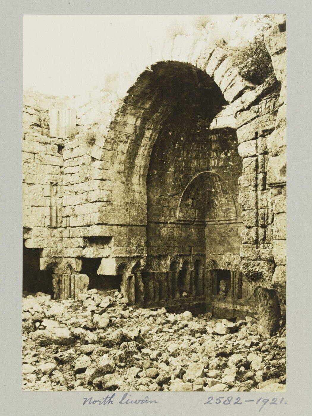 K.A.C. Creswell, East Iwan in Audience Hall, Amman Citadel, Amman