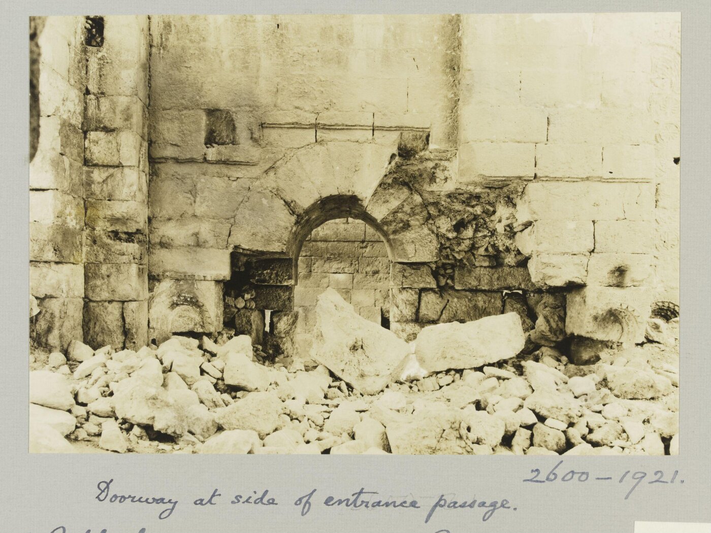 K.A.C. Creswell, South-eastern corner in room in Audience Hall, Amman Citadel, Amman