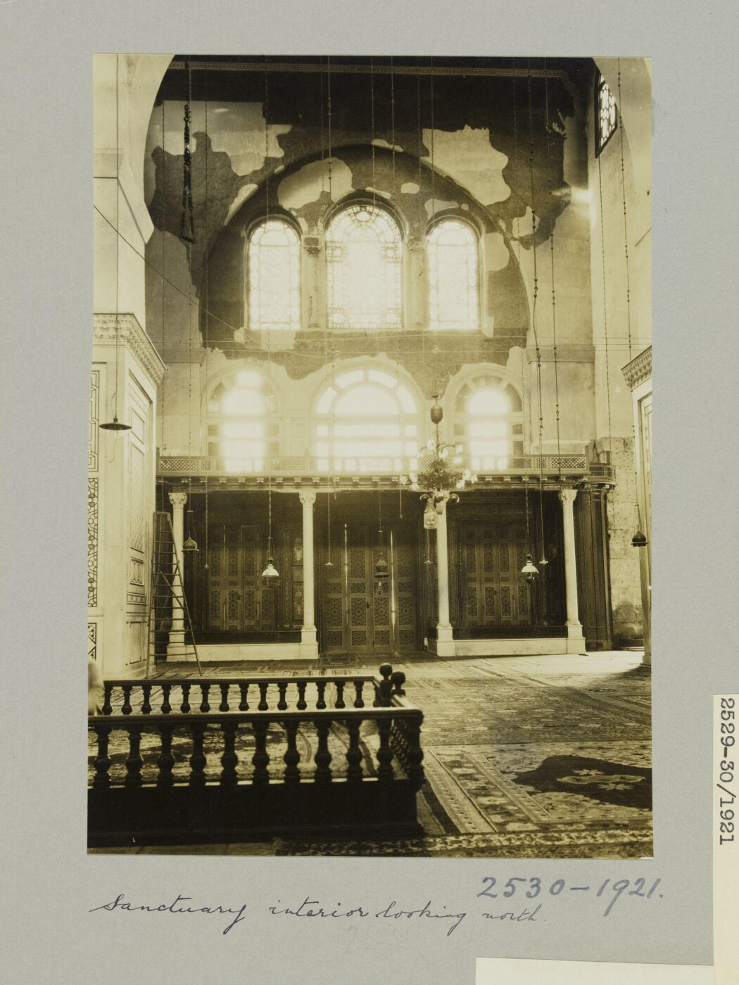K.A.C. Creswell, Inside view of main entrance to sanctuary at the Umayyad Mosque, Damascus