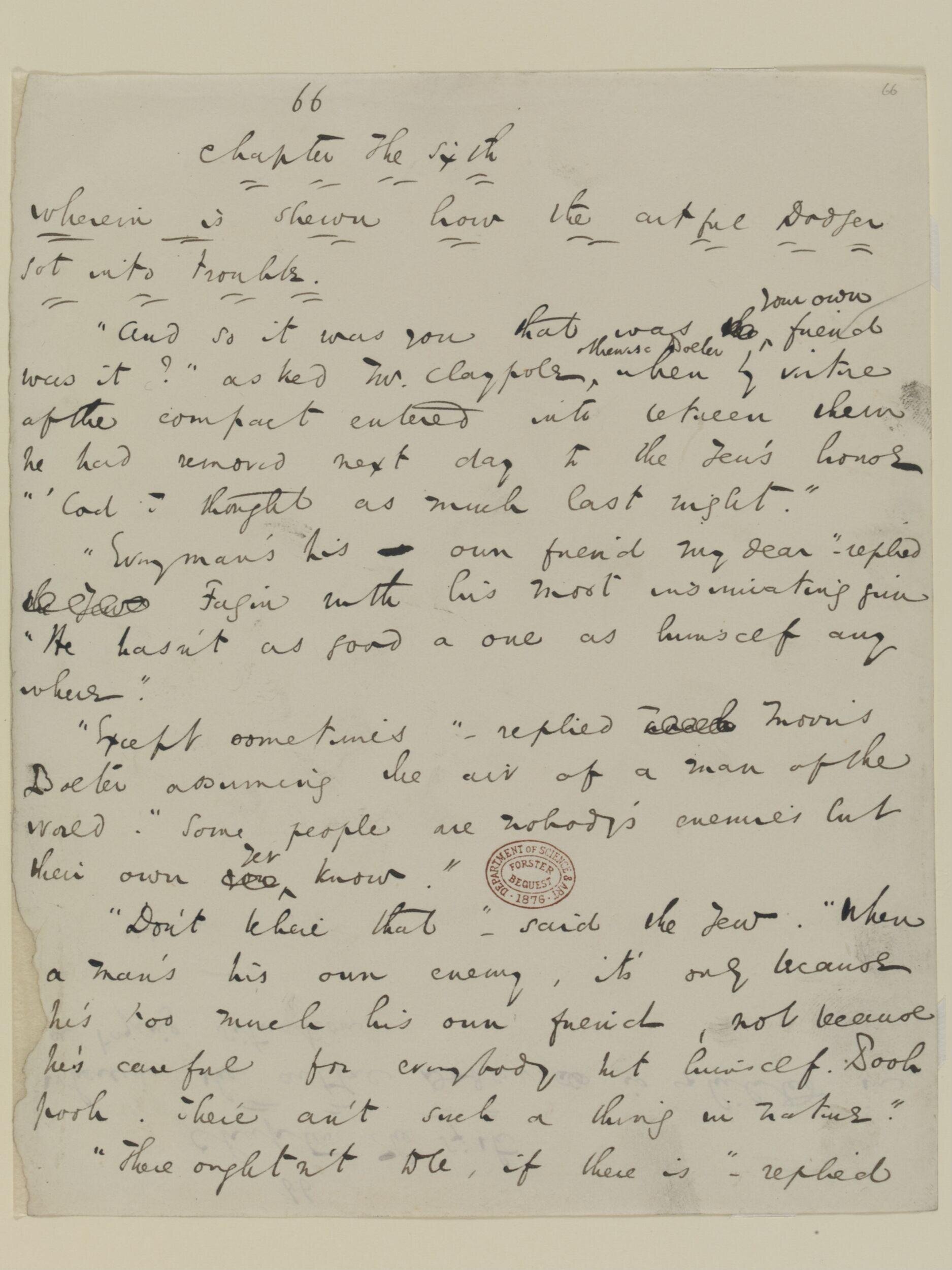 Original manuscript of Oliver Twist, or the parish boy's progress, by Charles Dickens, vol. 8