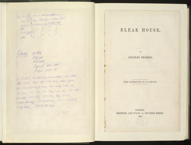 Corrected proofs of Bleak House vol. 1