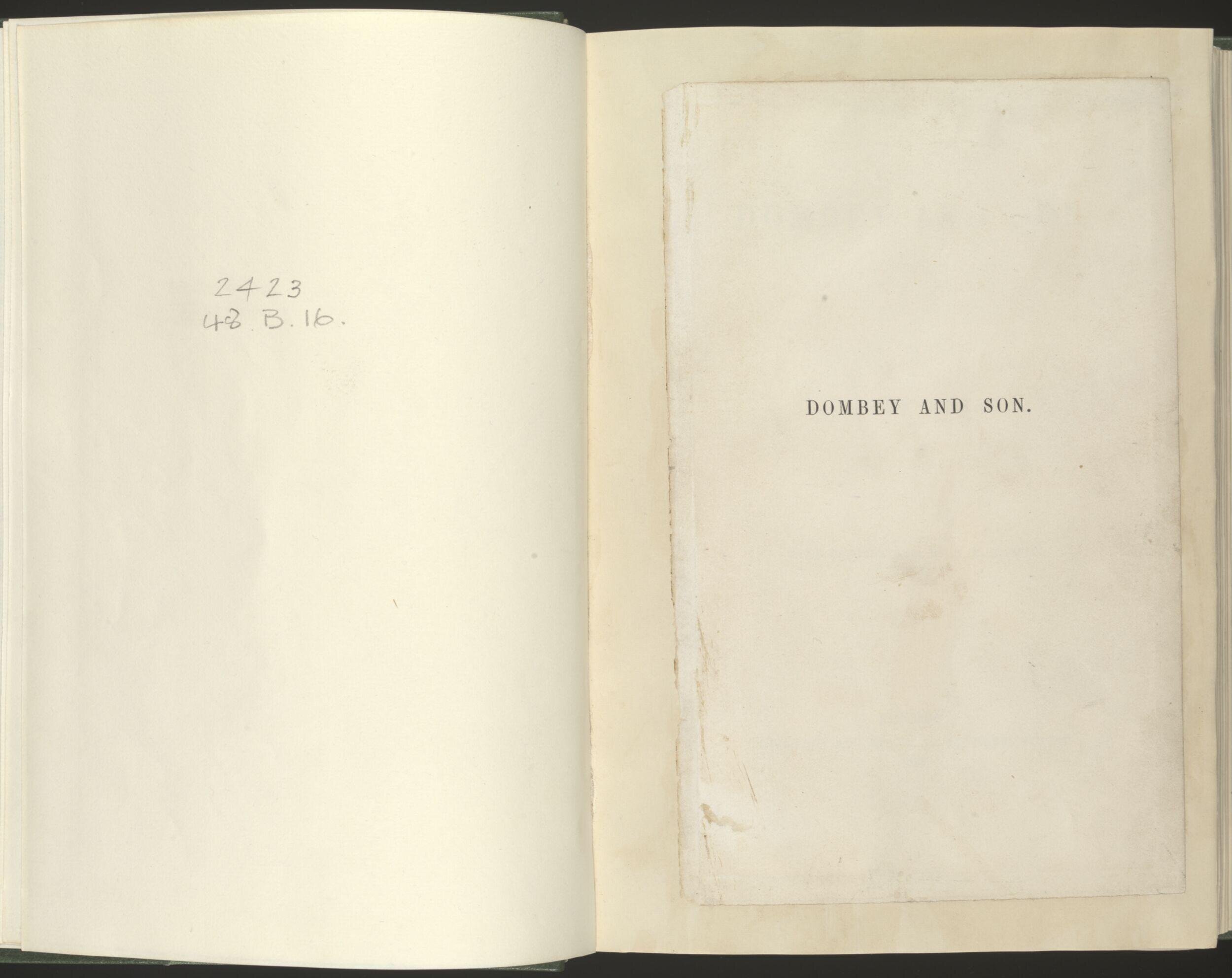 Corrected proofs of Dombey and son vol. 1
