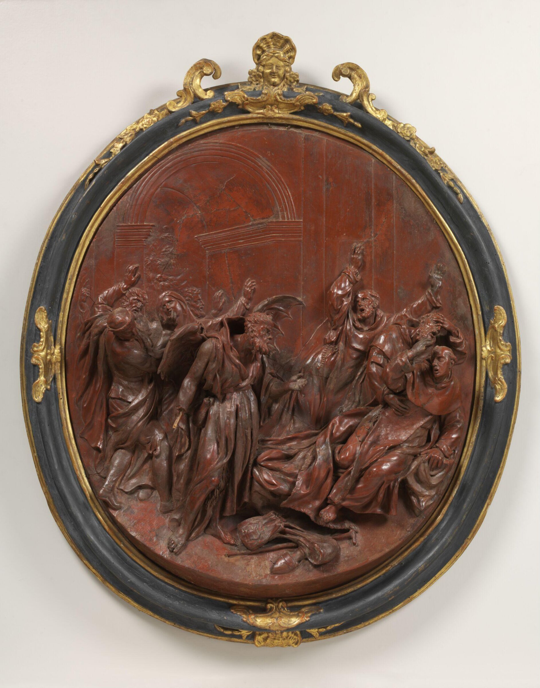 The Blessed Ambrogio Sansedoni Visited by the Devil, Massimiliano Soldani, ca. 1700