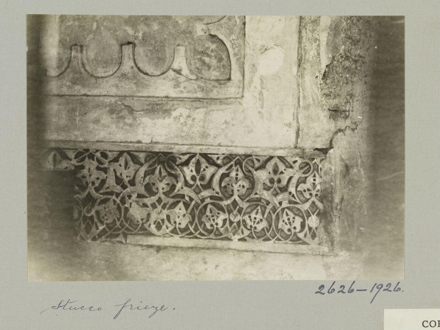 K.A.C. Creswell, Stucco frieze in Madrasa al-Shamiyya, Damascus