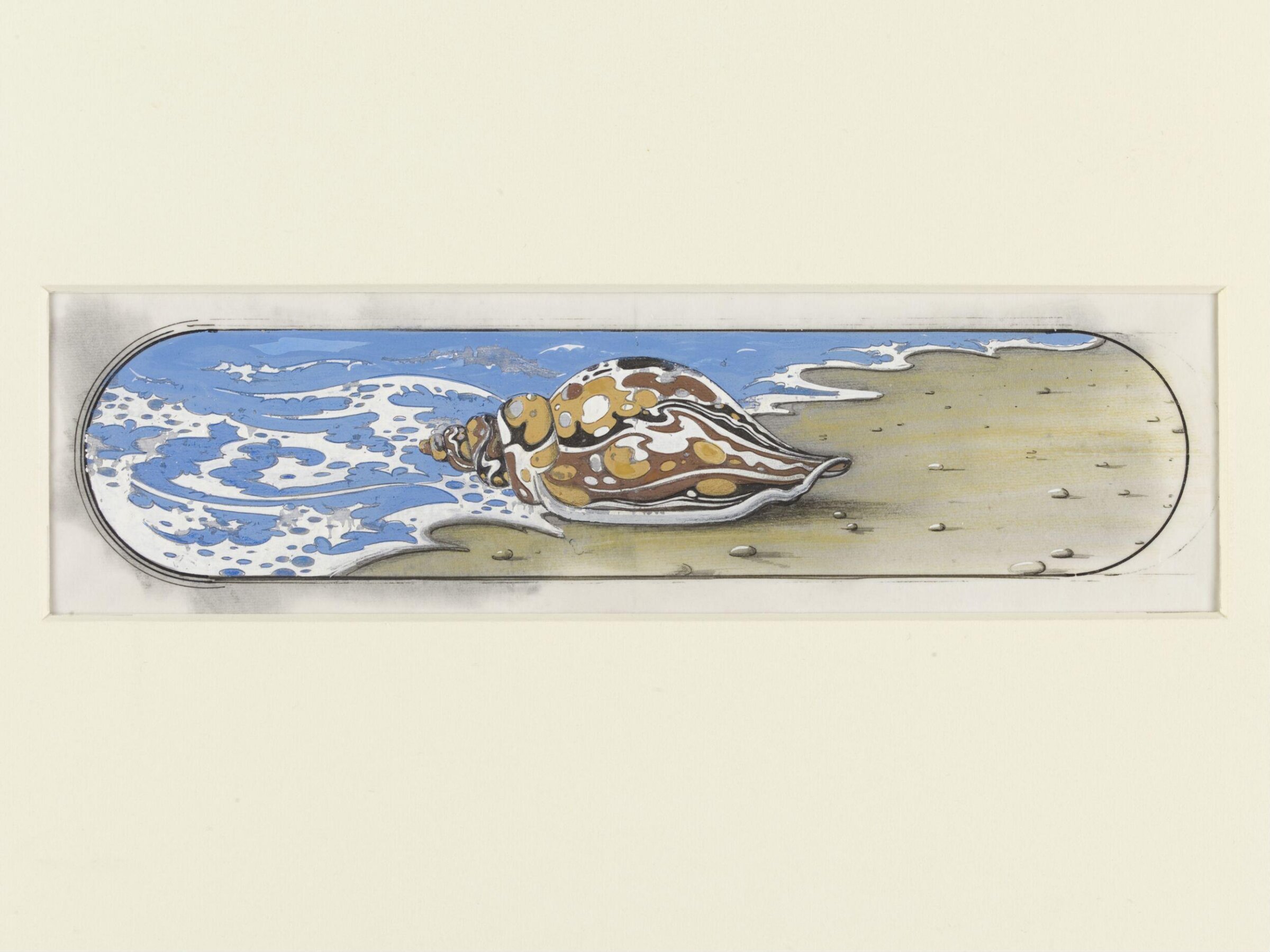 Original sketch for an illustration for an article on deserted holiday beaches, Anthony Meeuwissen, 1975