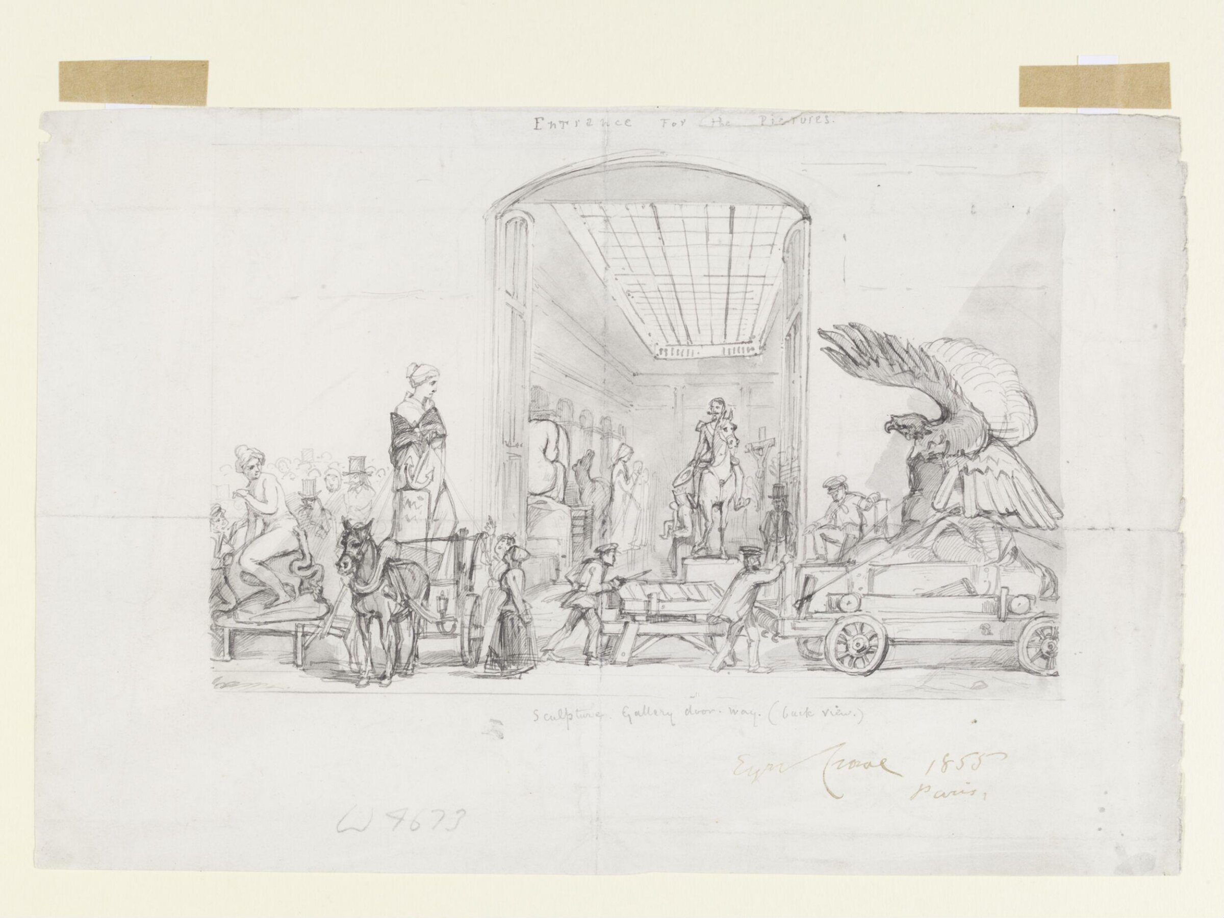 Sculpture Gallery door-way at the Exposition Universelle, Paris, Eyre Crowe, 1855