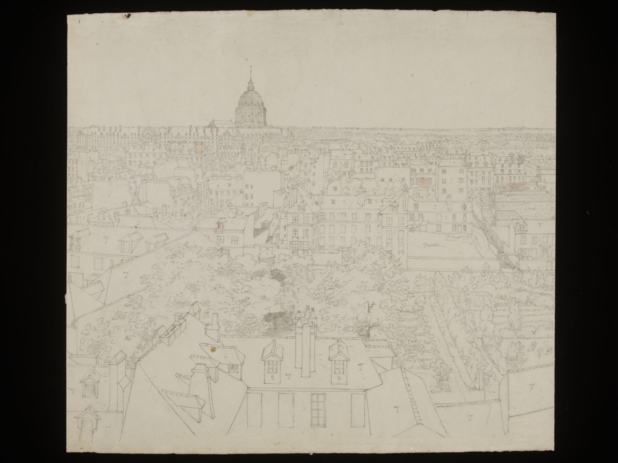 Preparatory study for a panorama of Paris from the Seine, Henry Aston Barker, 1802