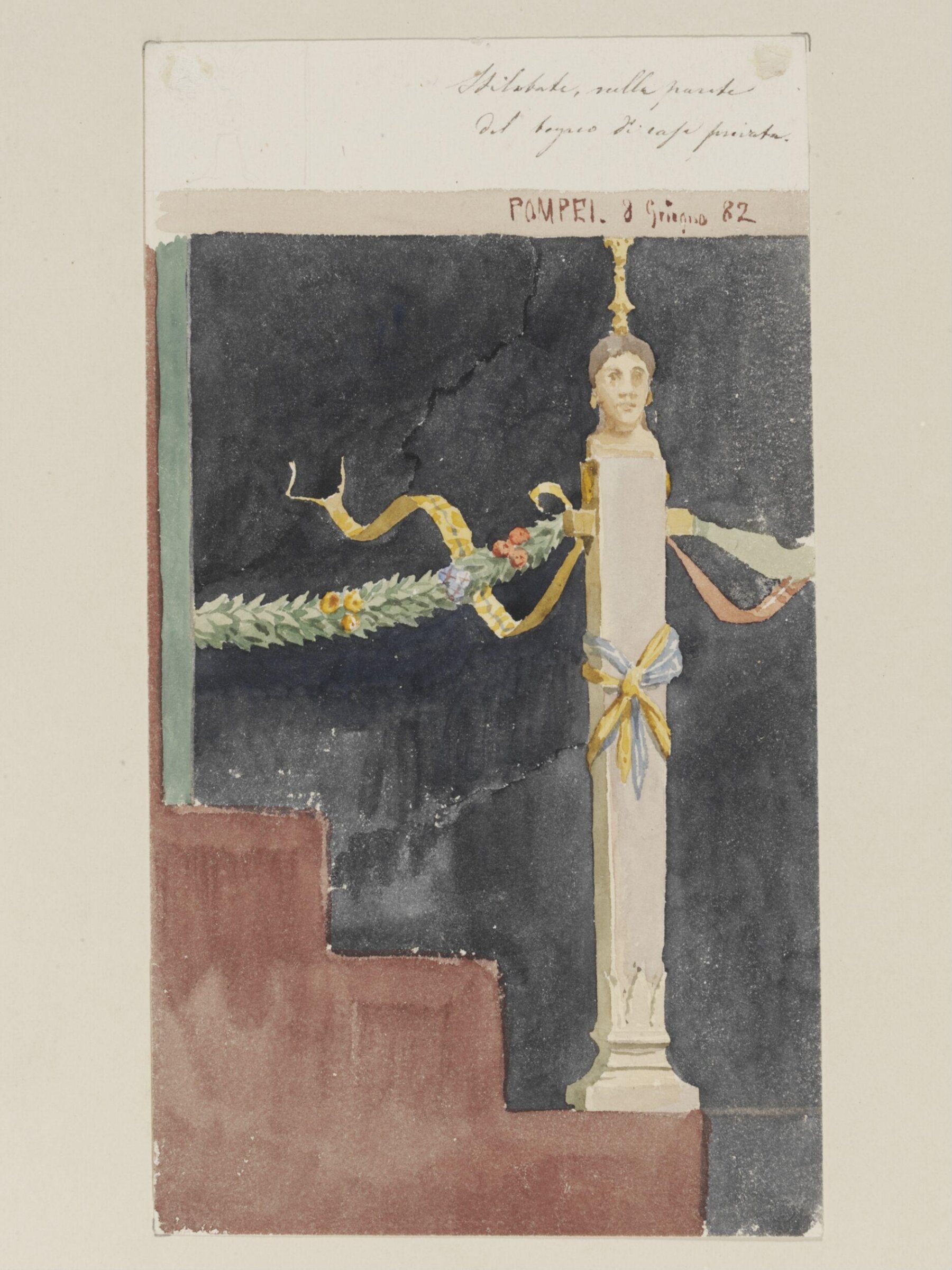 Painting of Pompeii, Luigi Bazzani, 8th June 1882