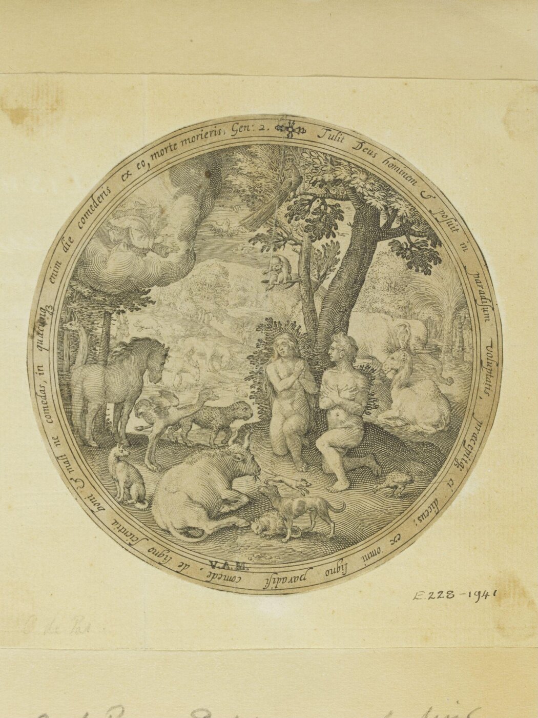 Unknown, Adam and Eve and the creation of the animals