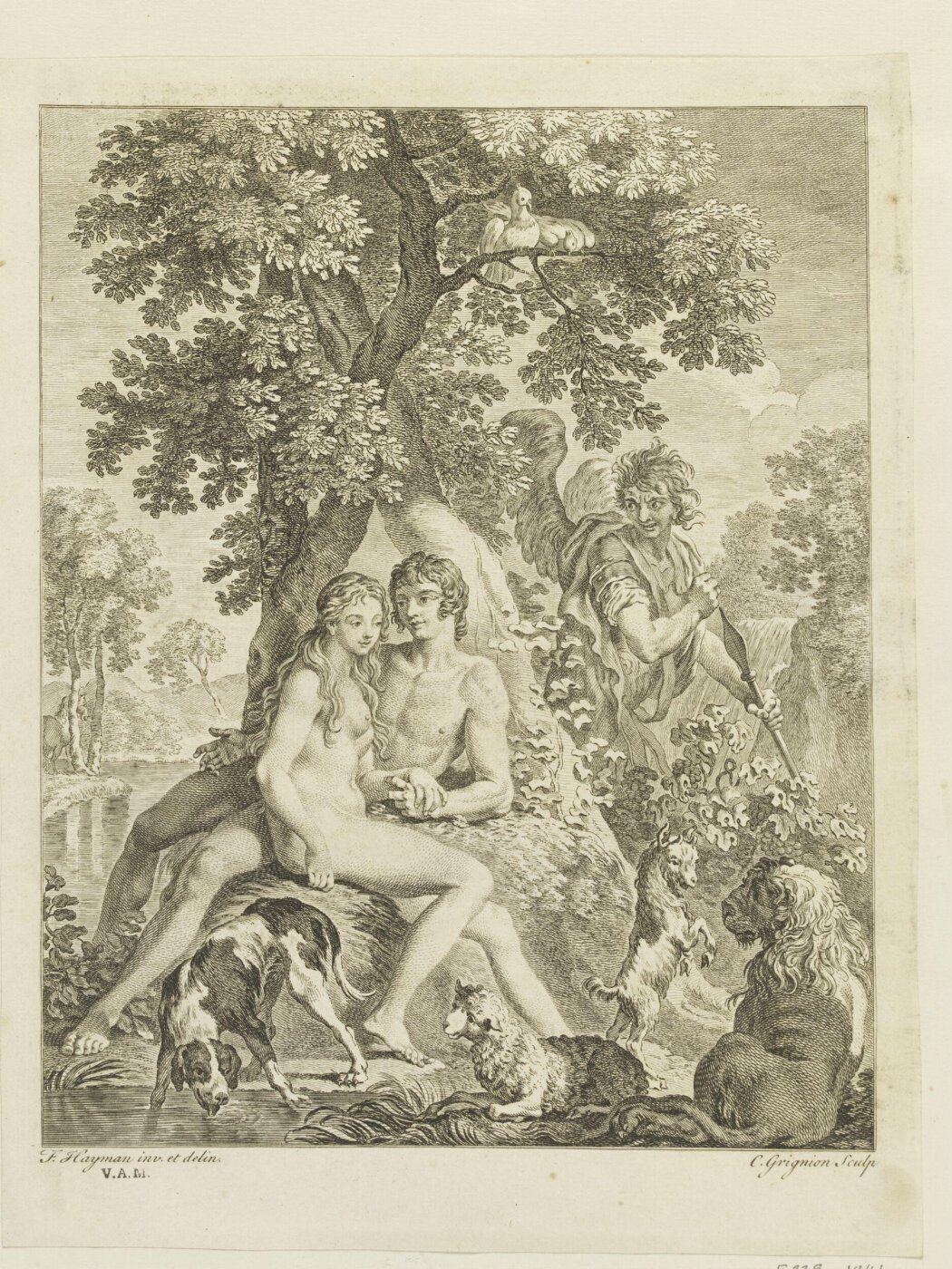 Francis Hayman, Satan watching Adam and Eve