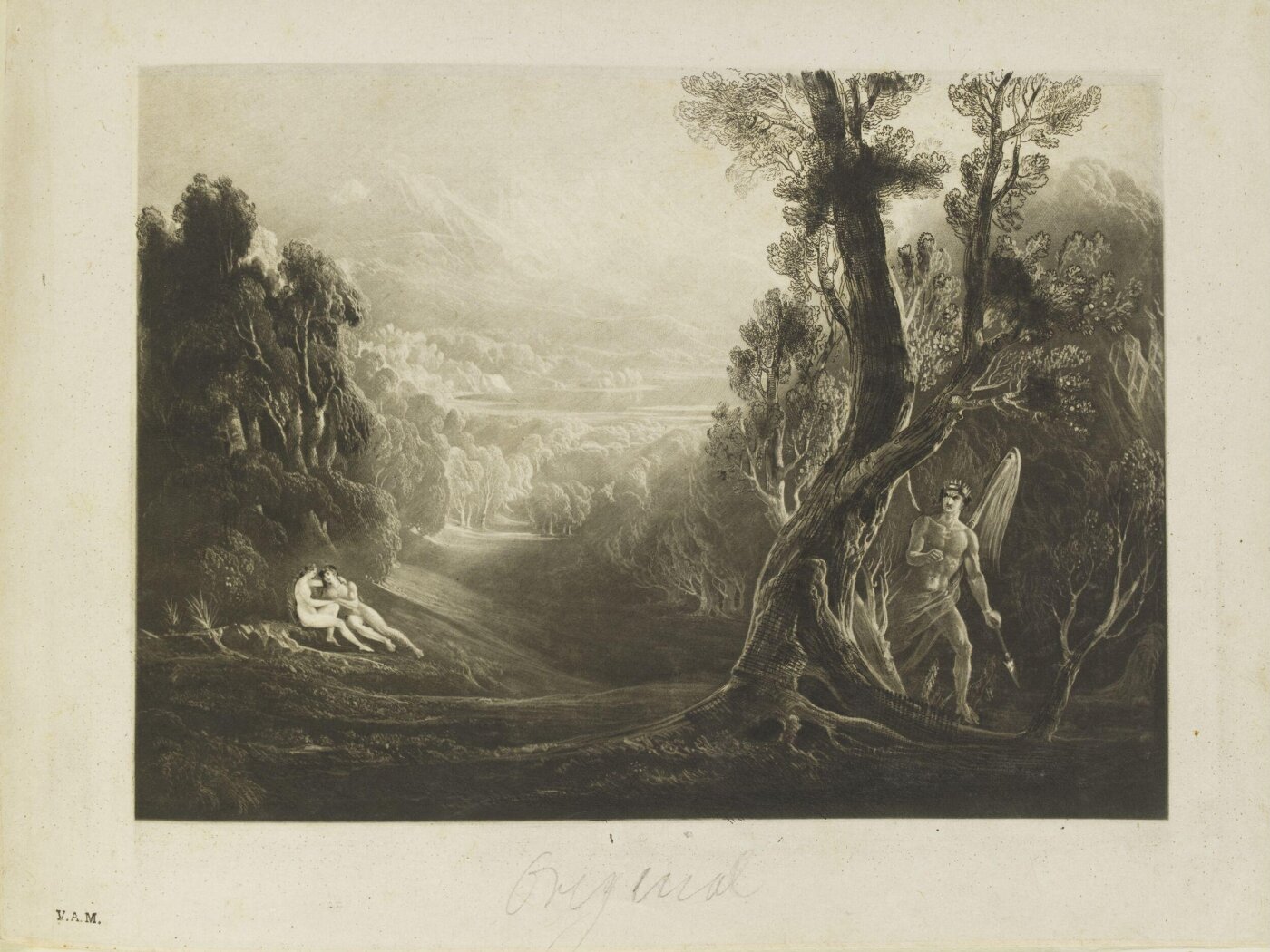 John Martin, Satan contemplating Adam and Eve in Paradise