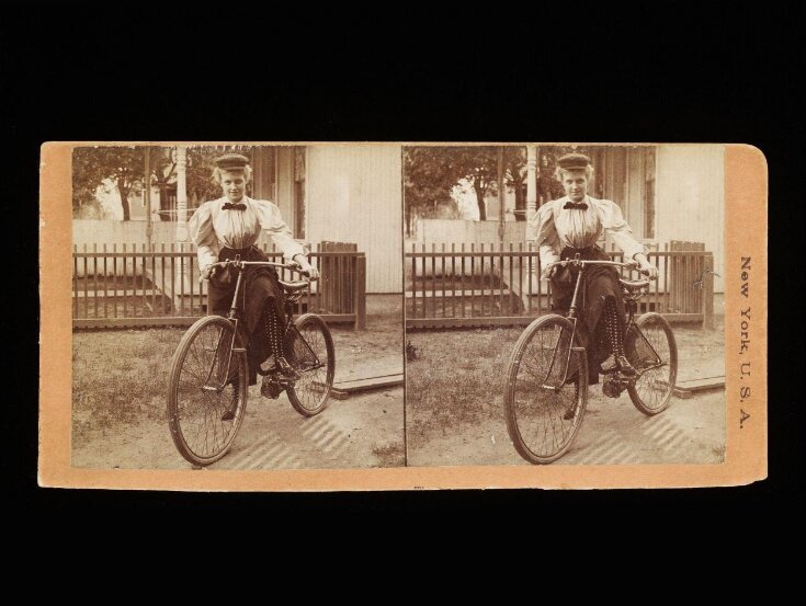 Portrait of a woman on a bicycle top image