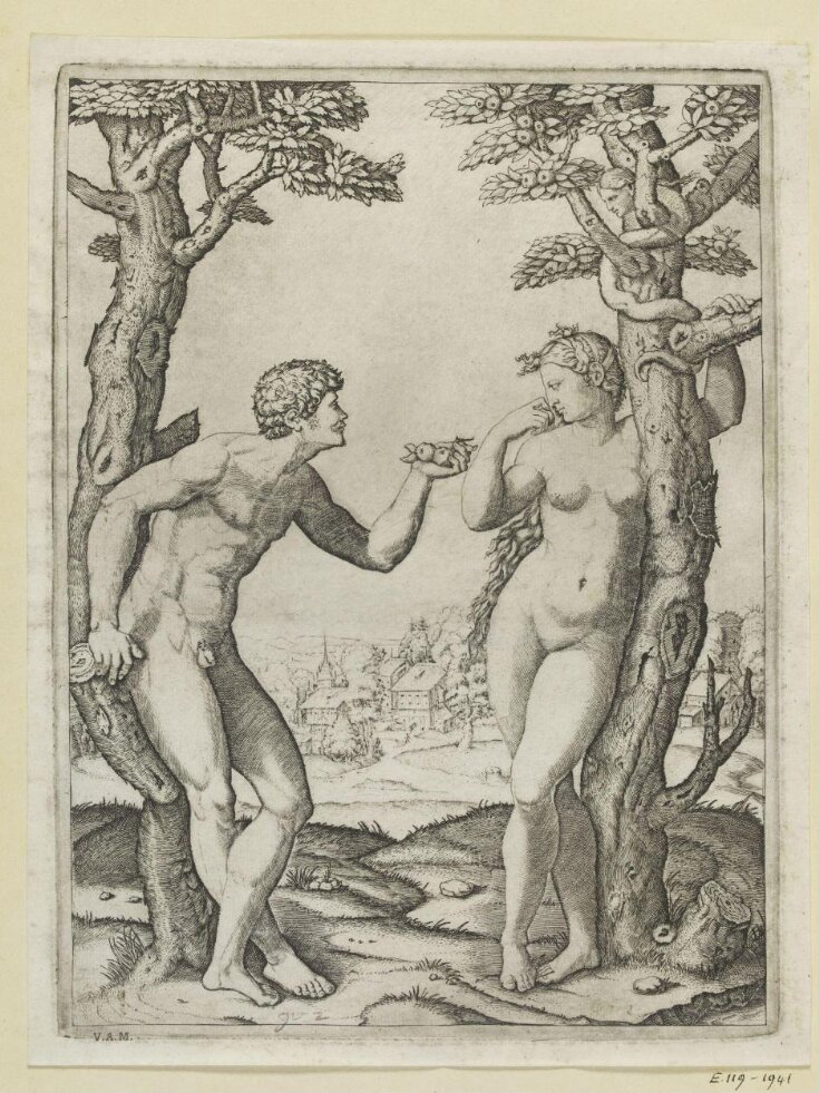 Adam and Eve with the forbidden fruit top image