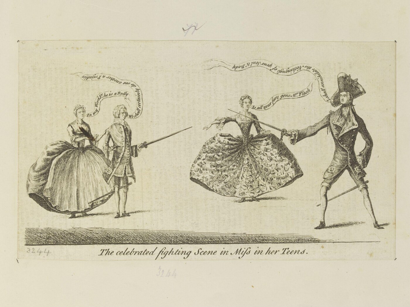 Unknown, 'The celebrated fighting scene in Miss in her Teens'