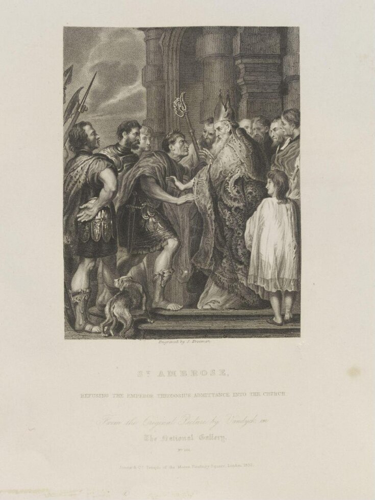 St. Ambrose refusing the Emperor Theodosius admittance into the church image