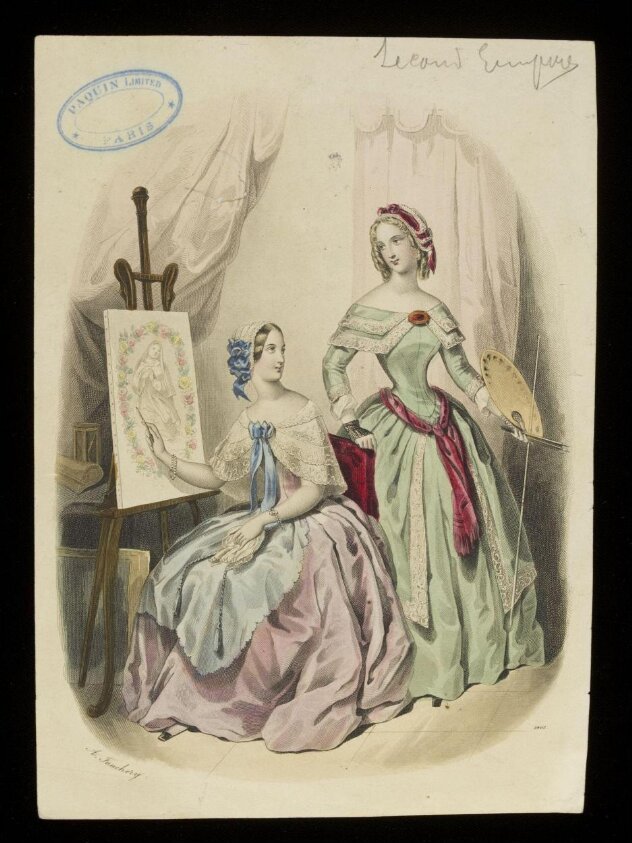Fashion plate (c.1848) by Jean-Claude Auguste Fauchery