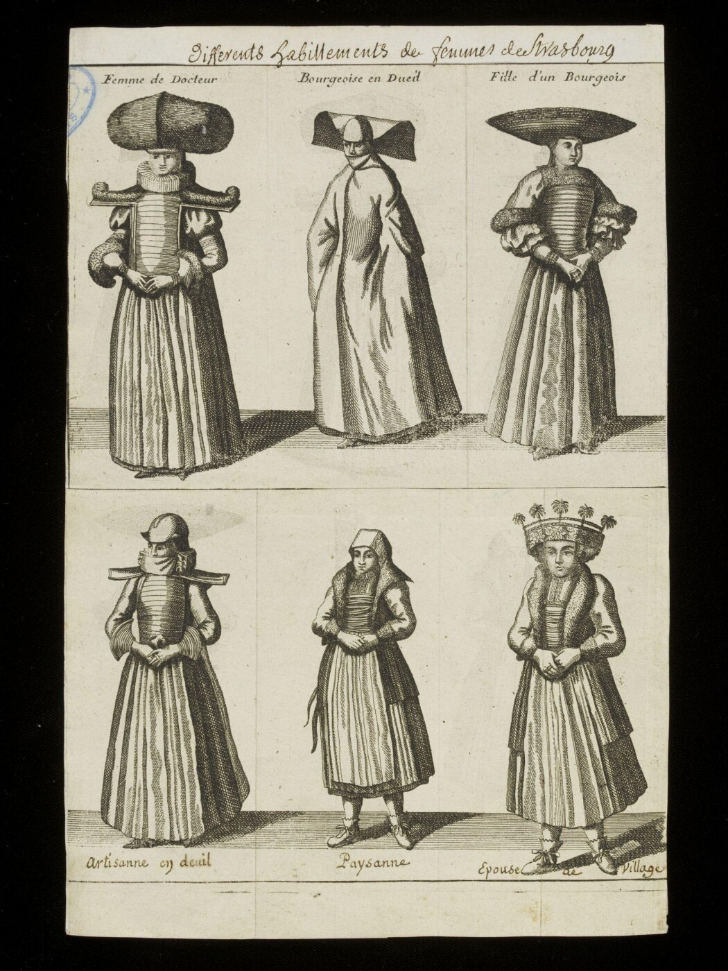 Unknown, Differents habillements de femmes de Strasbourg