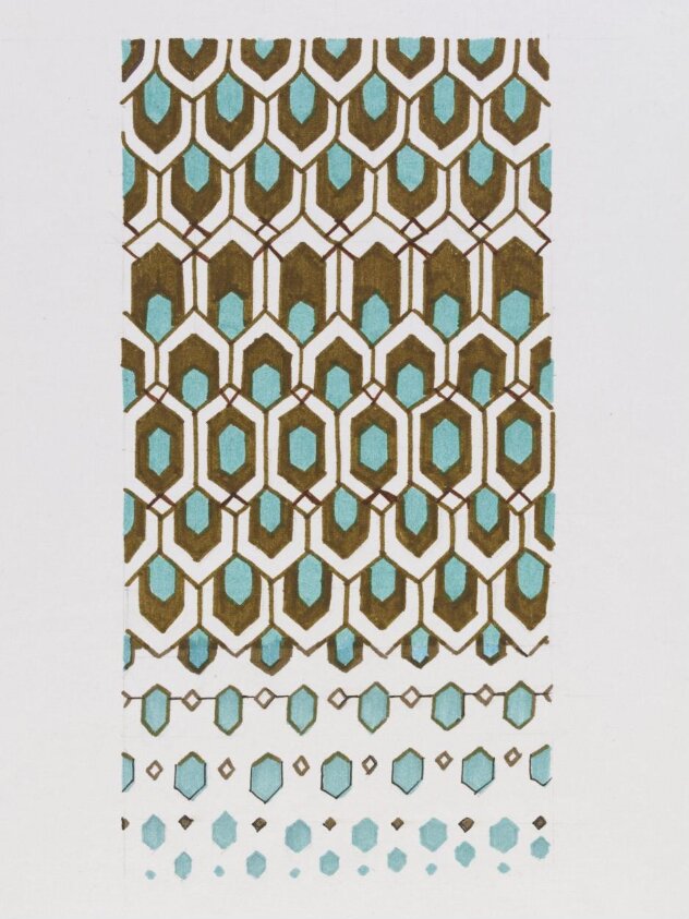 Textile design (ca. 1970) by Zhao Yong
