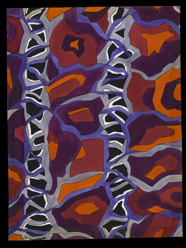 Textile design (ca. 1970) by Zhao Yong