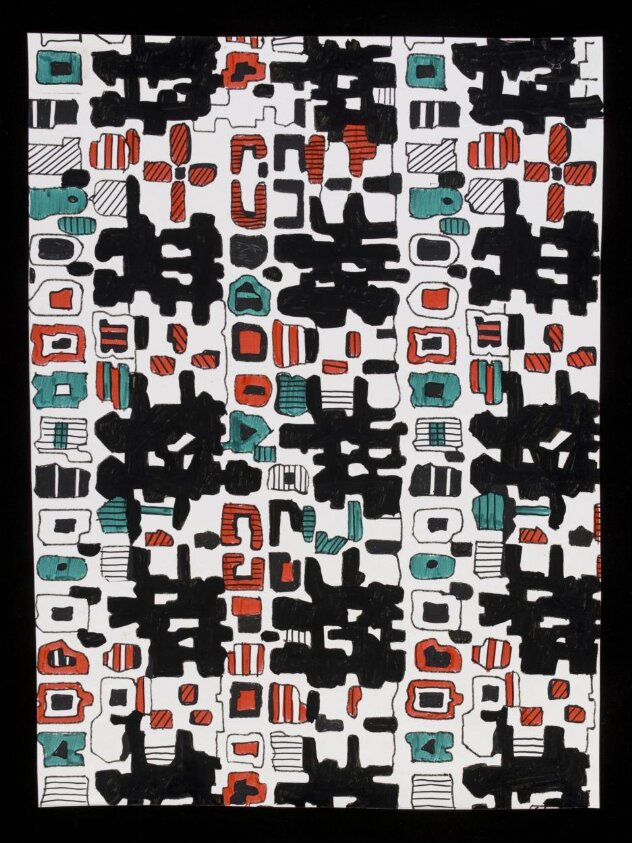 Textile design (ca. 1970) by Zhao Yong