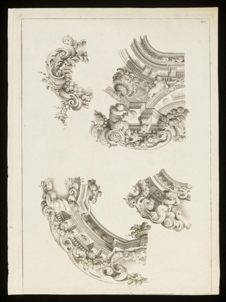 A New Book of Ornaments Consisting of Compartment Decorations of Theaters, Ceilings, Chimney Pieces, Doors, Windows and other Beautyful Forms Useful to Painters, Carvers, Engravers, &c. top image