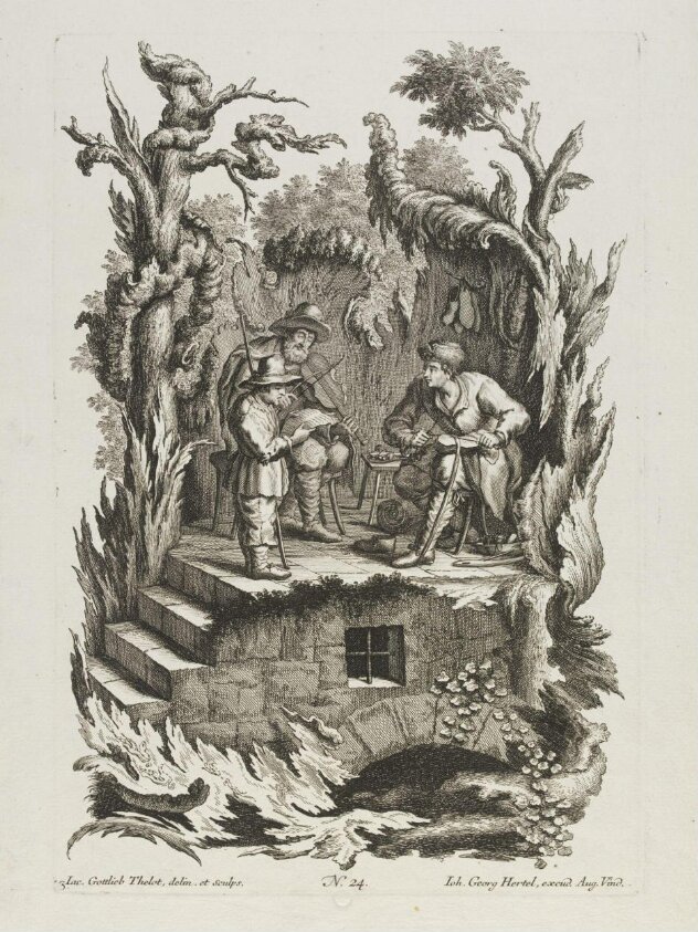 Muschelwerk mit Figuren (c. 1745) by Johann Gottfried Thelott