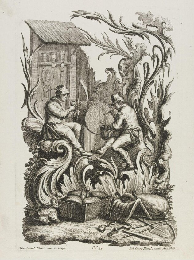 Muschelwerk mit Figuren (c. 1745) by Johann Gottfried Thelott
