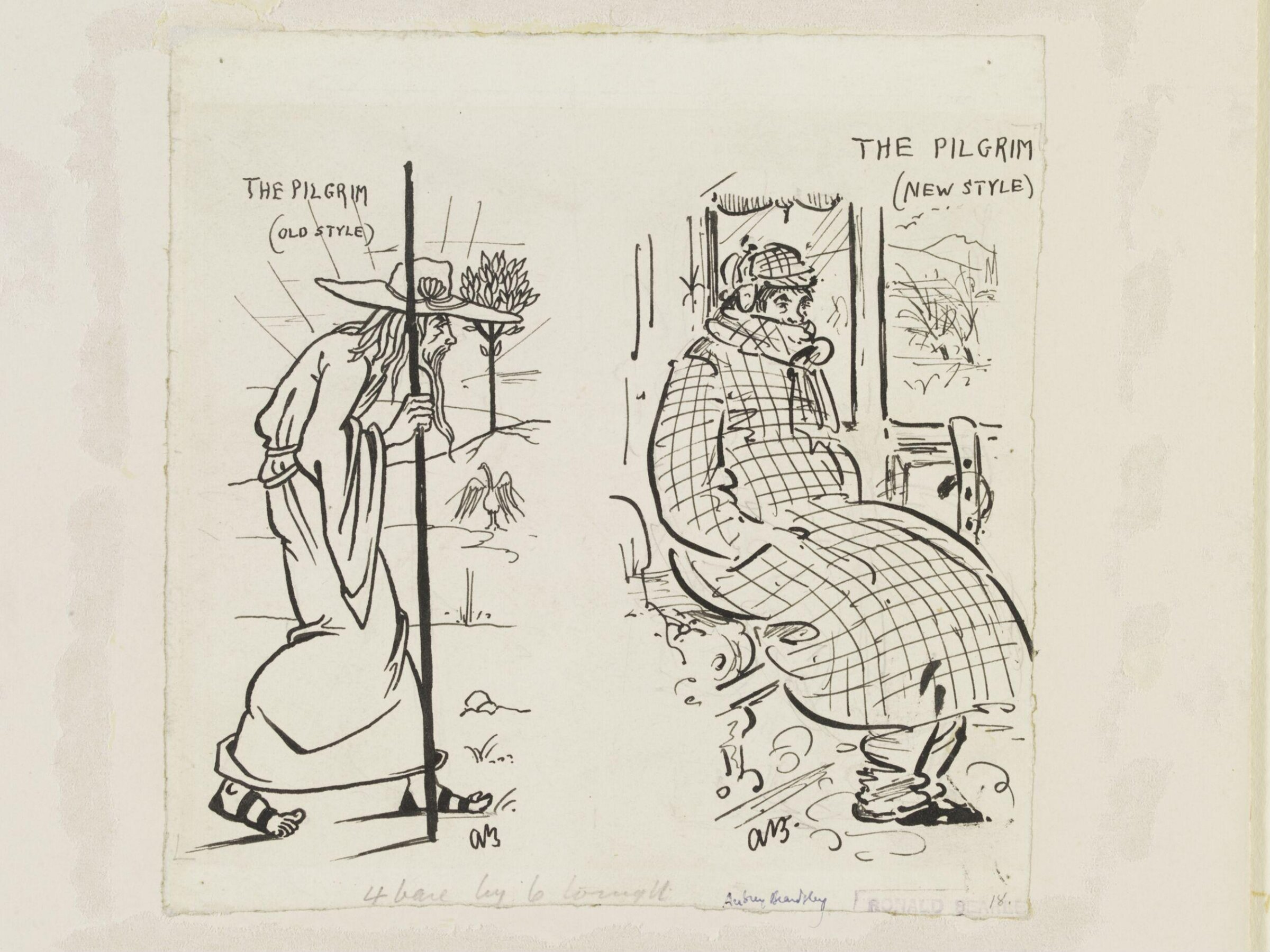 Pope Leo XIII's Jubilee. The Pilgrim (old style). The Pilgrim (new style), Aubrey Beardsley, 1893