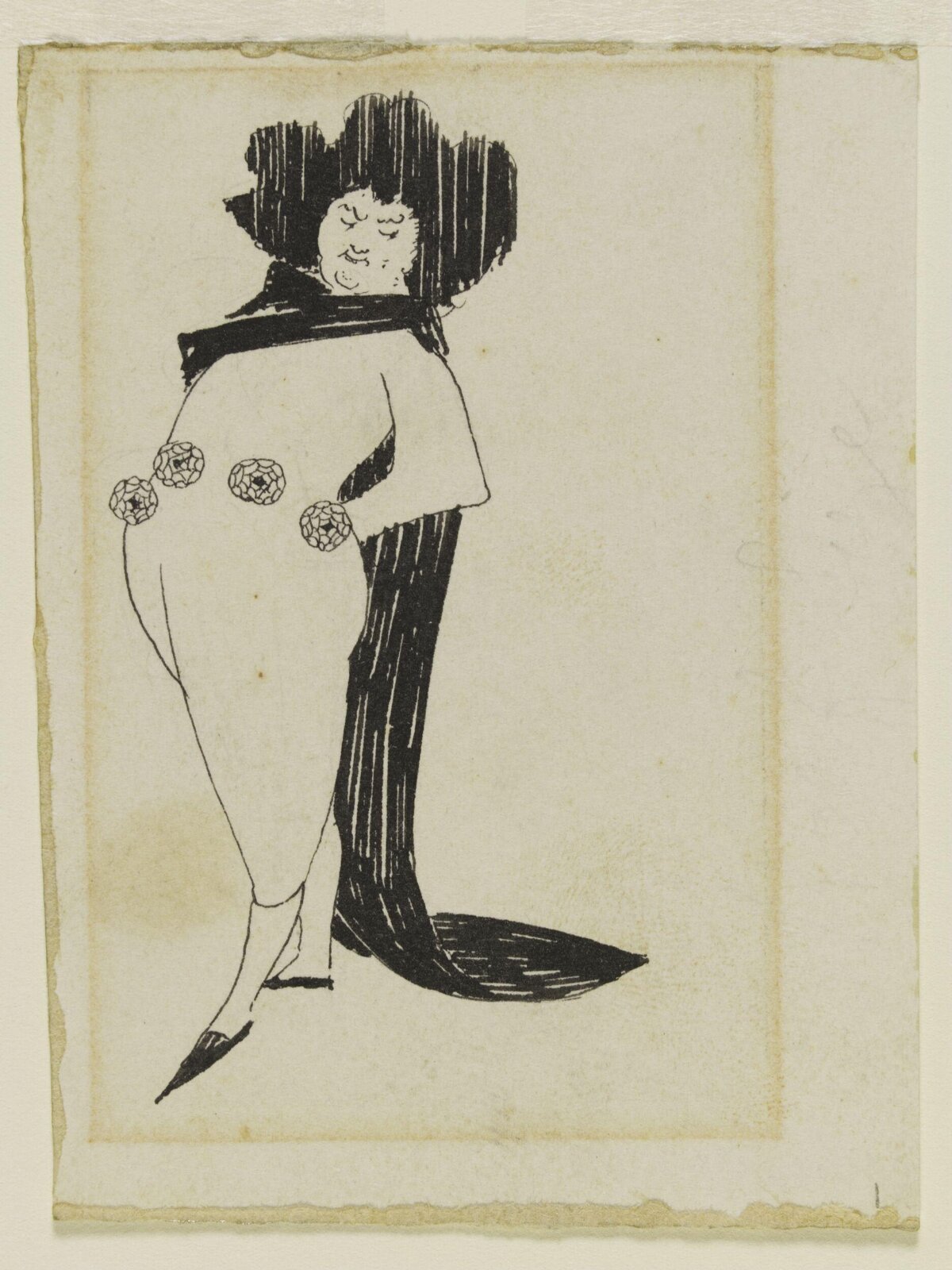 Pierrot in a Hat and Cape, Aubrey Beardsley, 1893