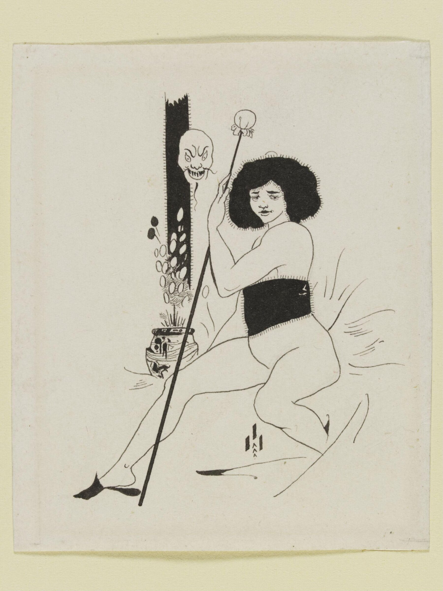 Seated Figure with a Mahl Stick, Aubrey Beardsley, 1892
