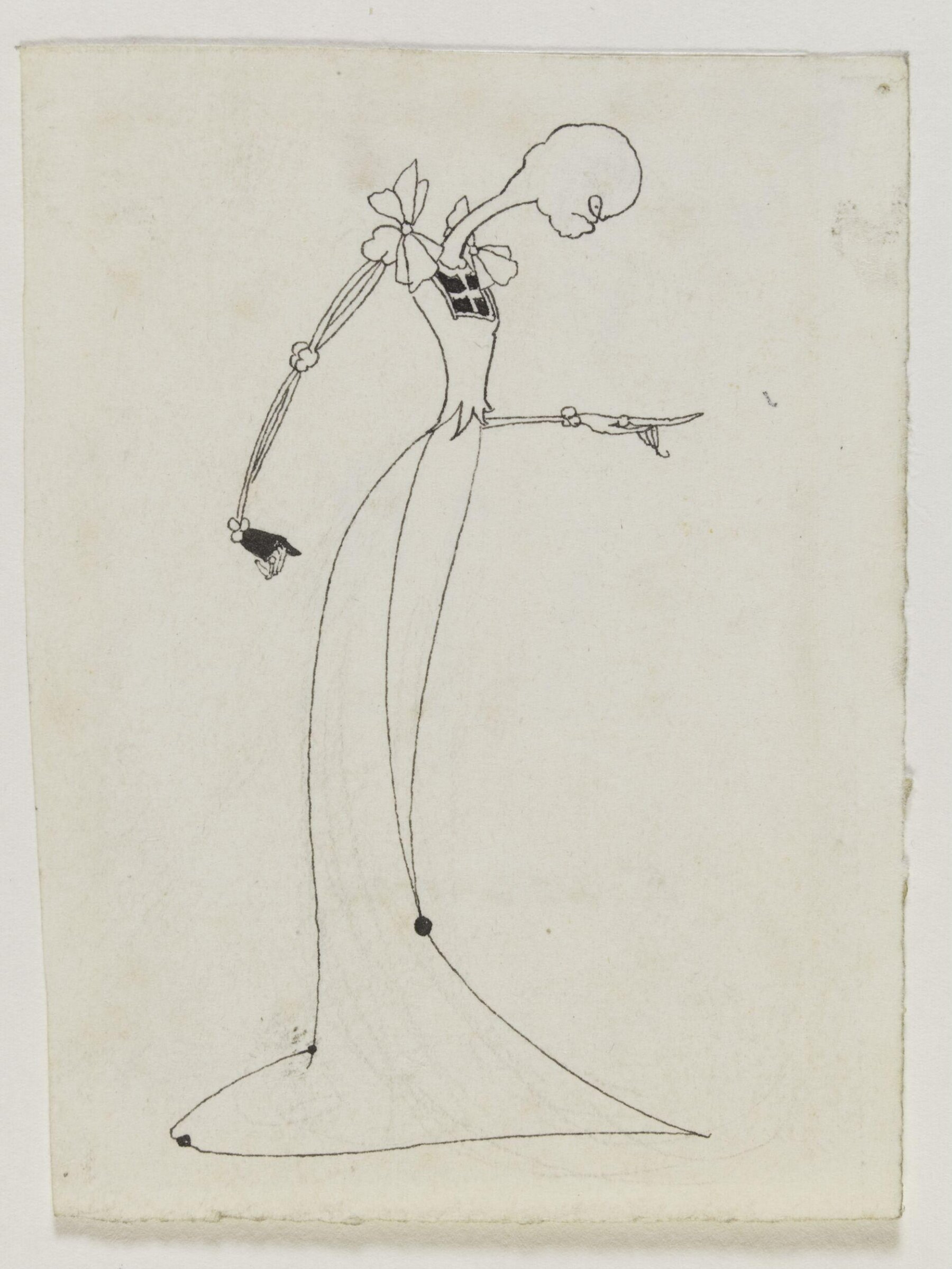 Skeleton in an Evening Frock, Aubrey Beardsley, 1893