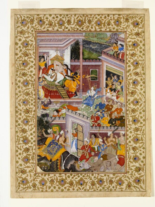 Krishna kills his uncle, the tyrant ruler Kamsa