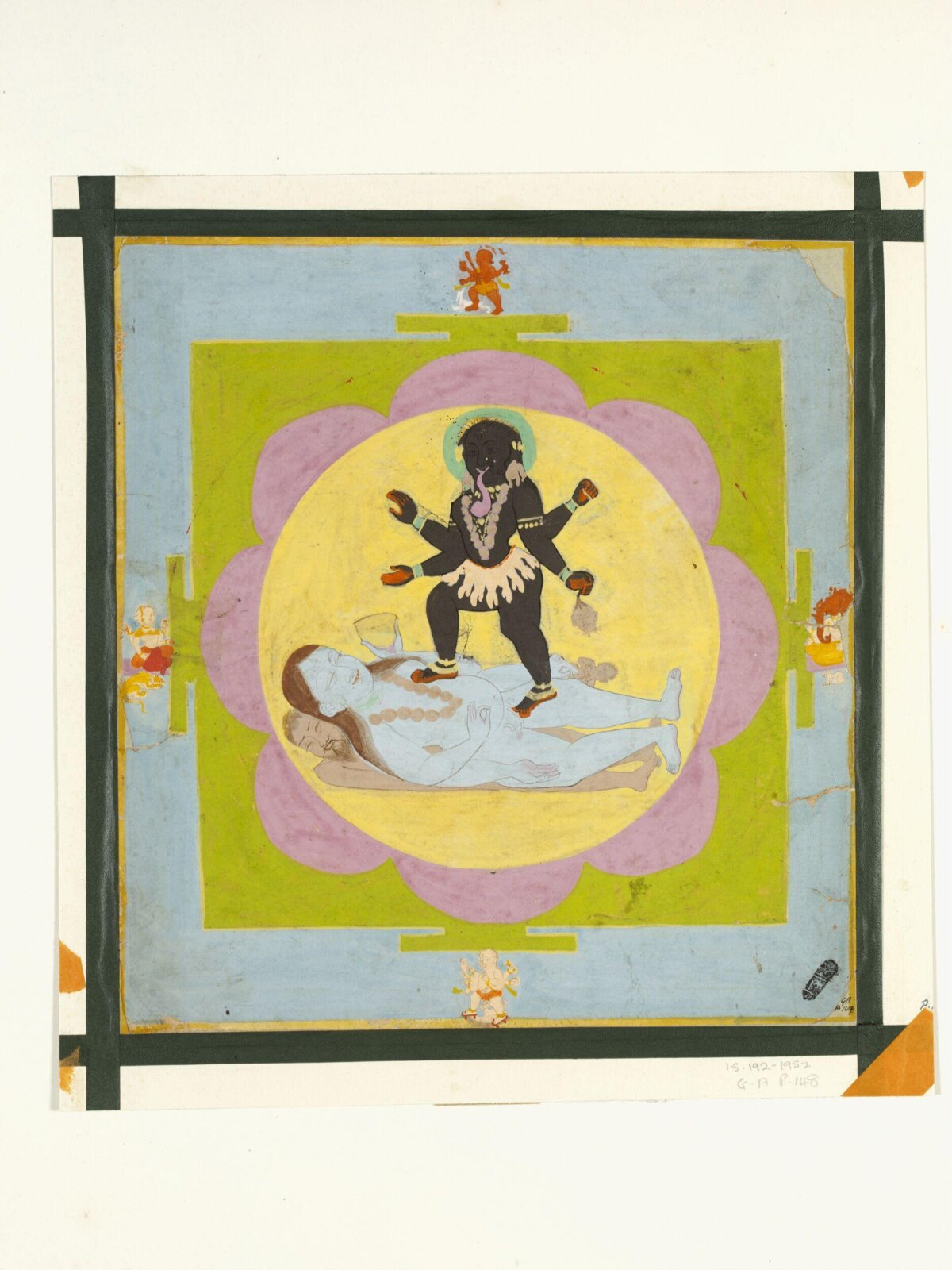 Kali standing on Shiva, mid 19th century