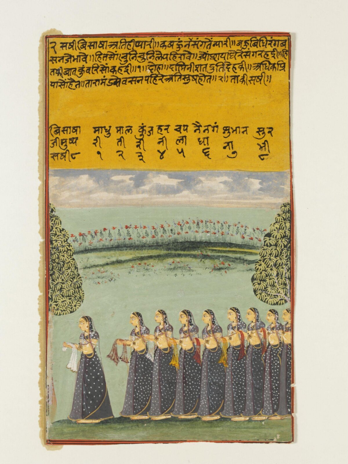 Visakha and sakhis, ca. 1740
