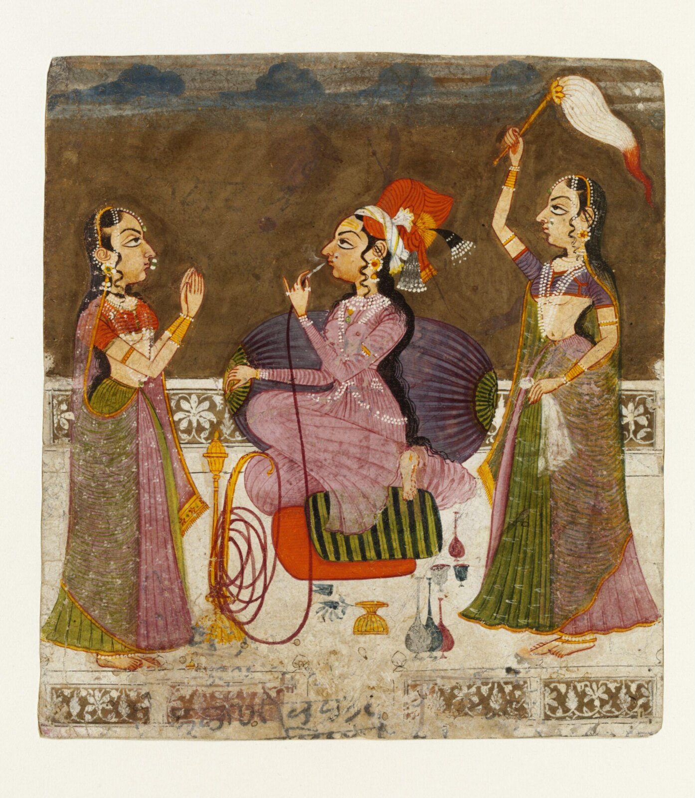 Lady smoking a huqqa, 18th century