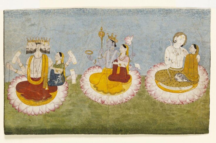 Brahma, Vishnu, and Shiva, ca. 1770, Guler (India). Source: Victoria & Albert Museum, London.