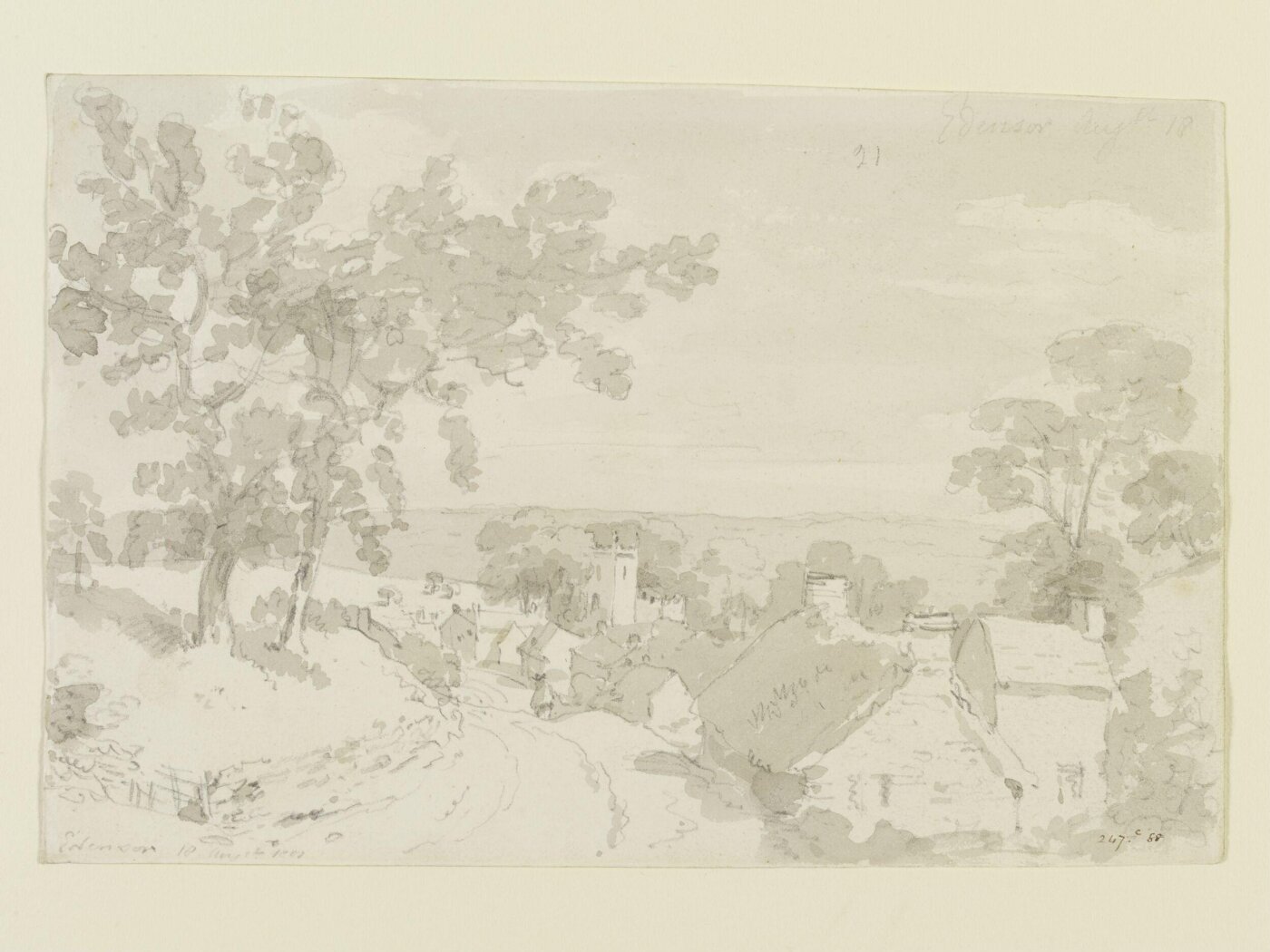 John Constable, The entrance to the village of Edensor