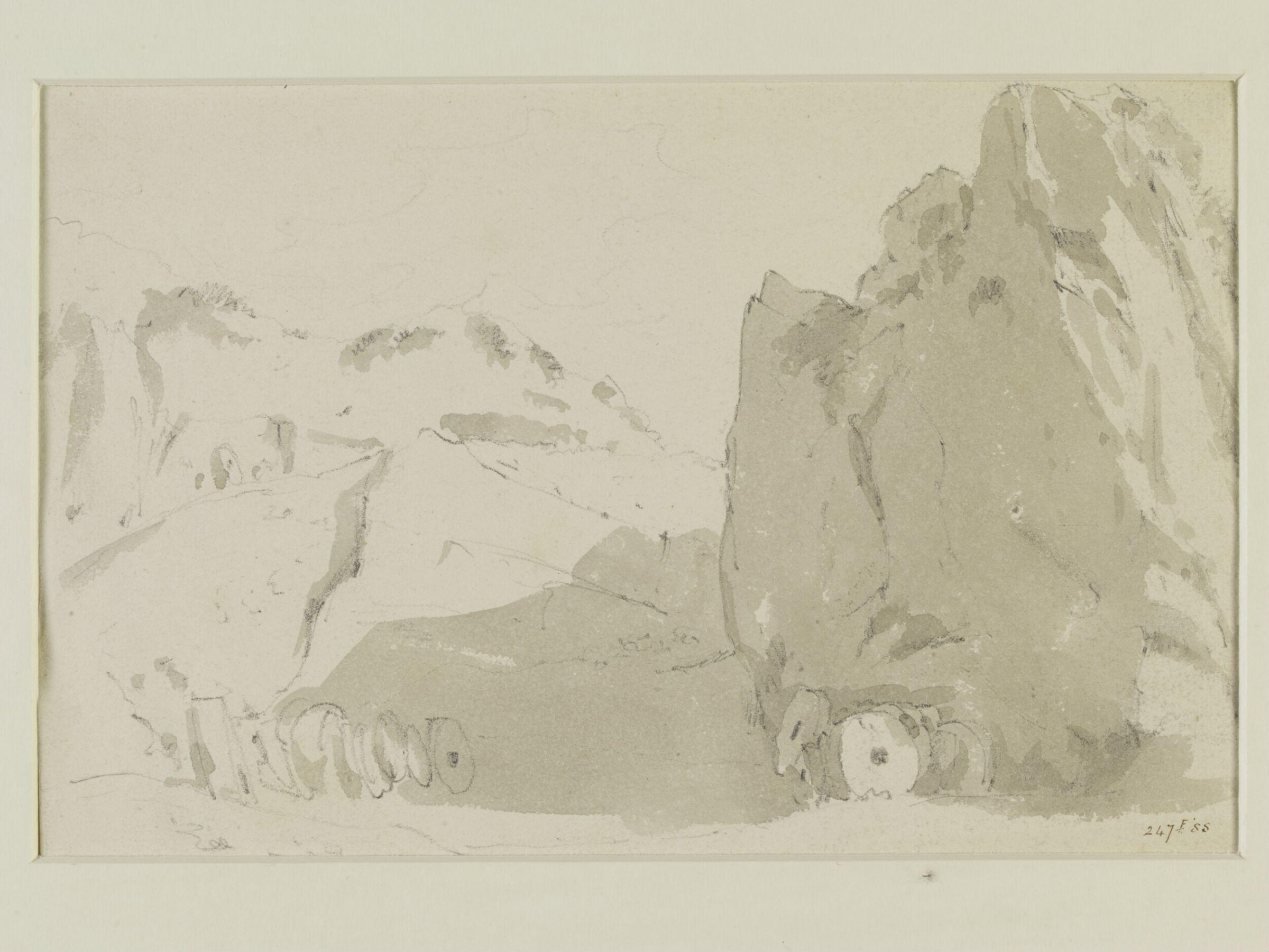 A quarry for mill-stones in Derbyshire, Constable, August 1801
