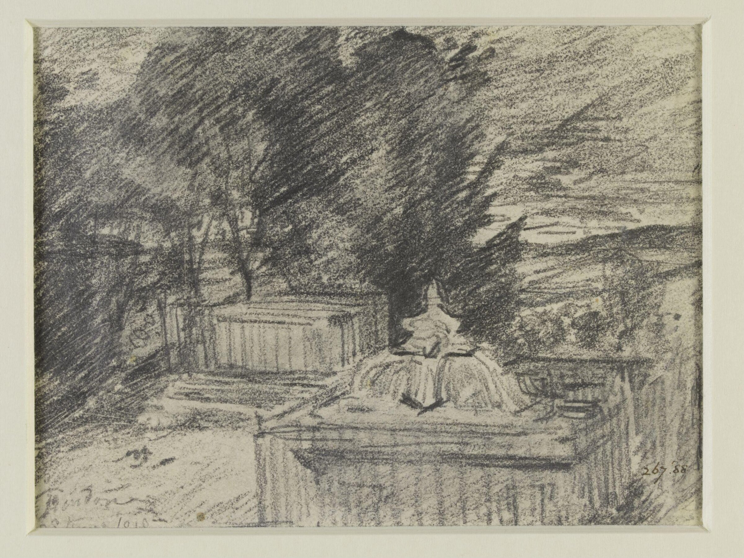 St. Mary's Church, Hendon: the churchyard, Constable, 1818, June 28