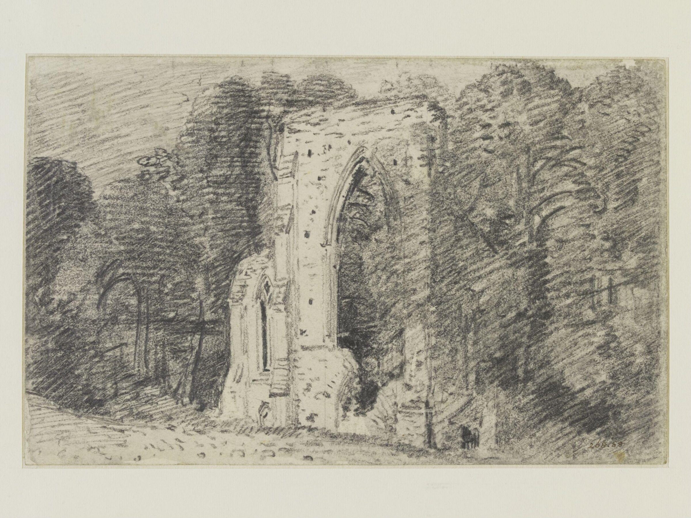 Netley Abbey: the exterior seen amid trees, Constable, 1816, October