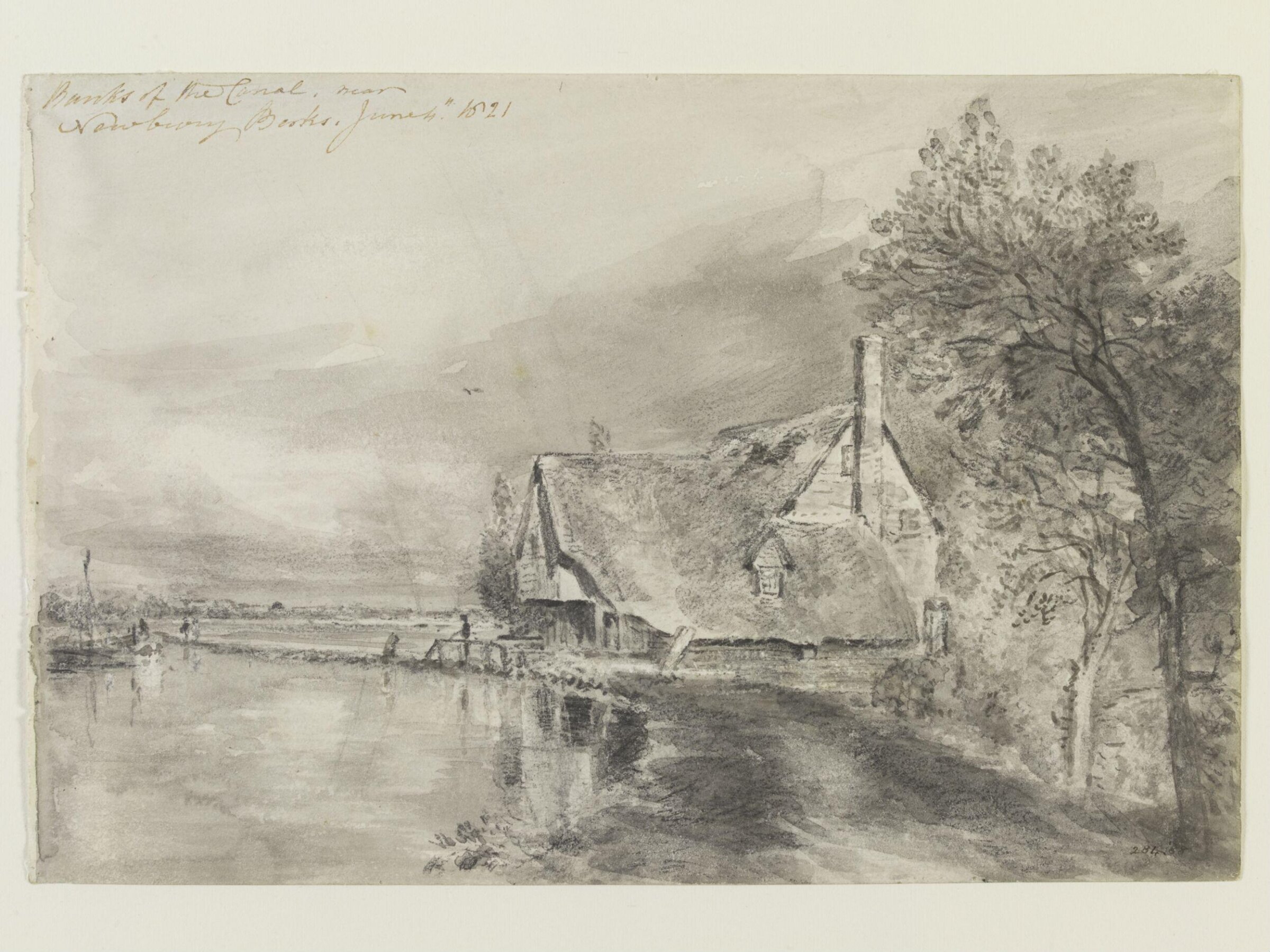 Banks of the canal near Newbury, Berks, Constable, 1821, June 4