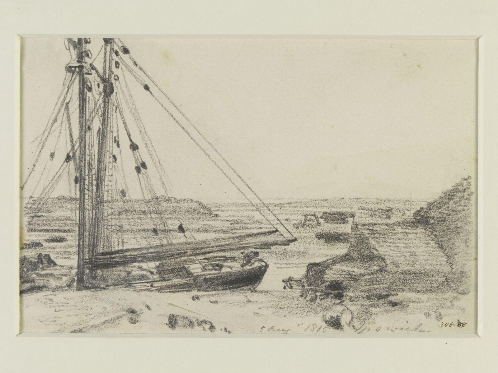 Shipping, near Ipswich, John Constable, 05/08/1815