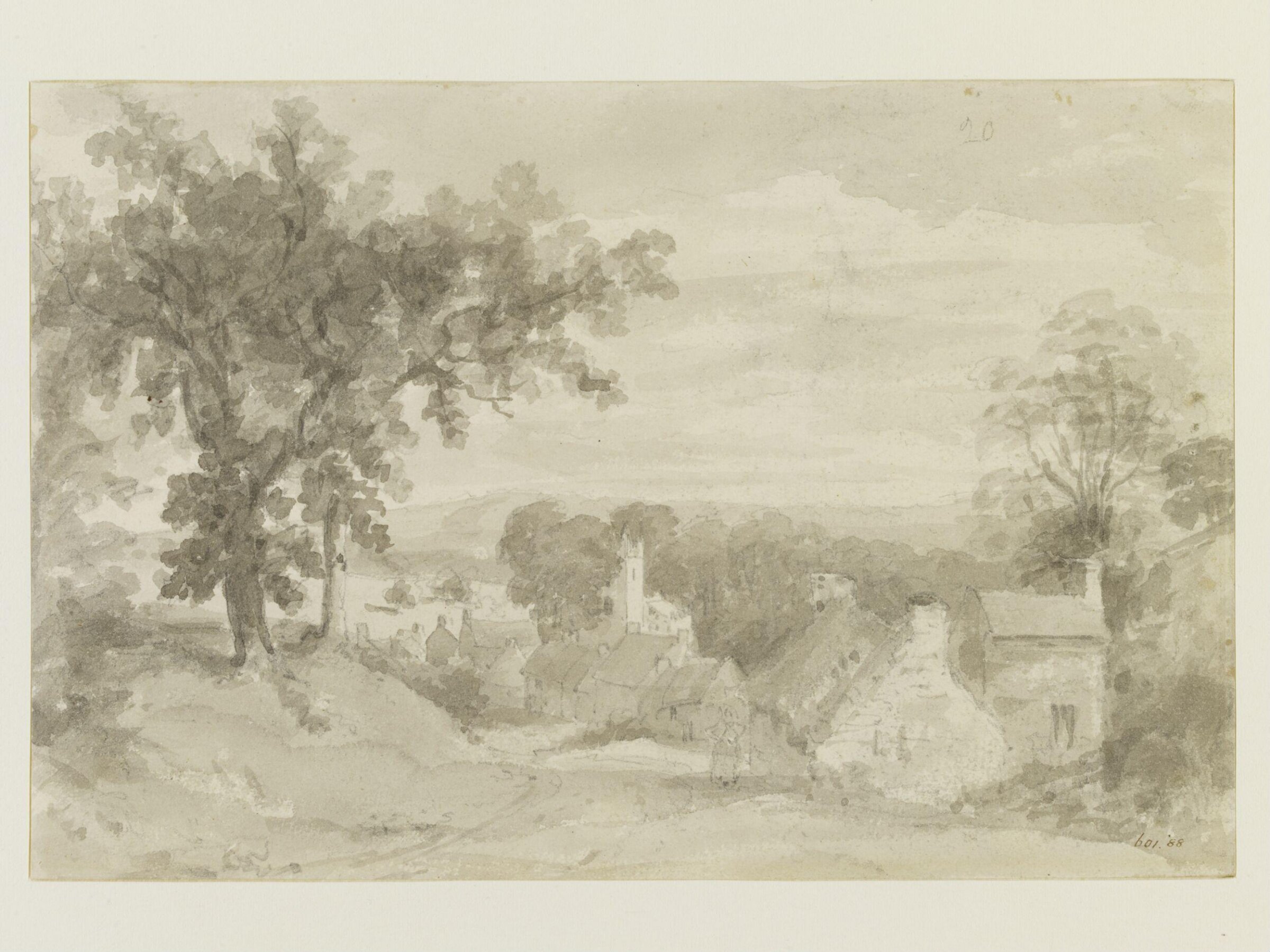 The entrance to the village of Edensor, Constable, August, 1801